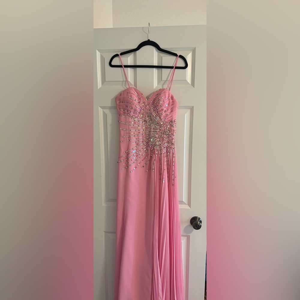 Tony Bowls Strapless Pink Beaded Dress